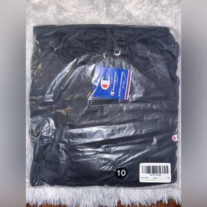 Champion Black Pullover Jersey Hooded with Small Logo Accent - NWT 2XT